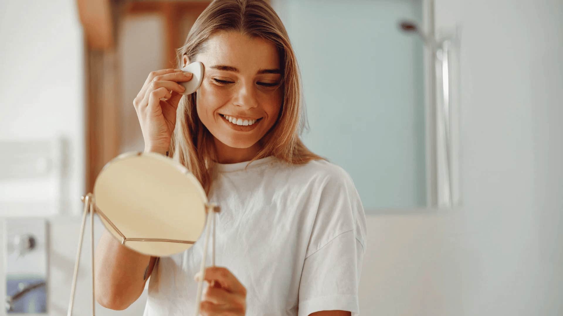 woman using cleanser to remove her makeup instead of wipes