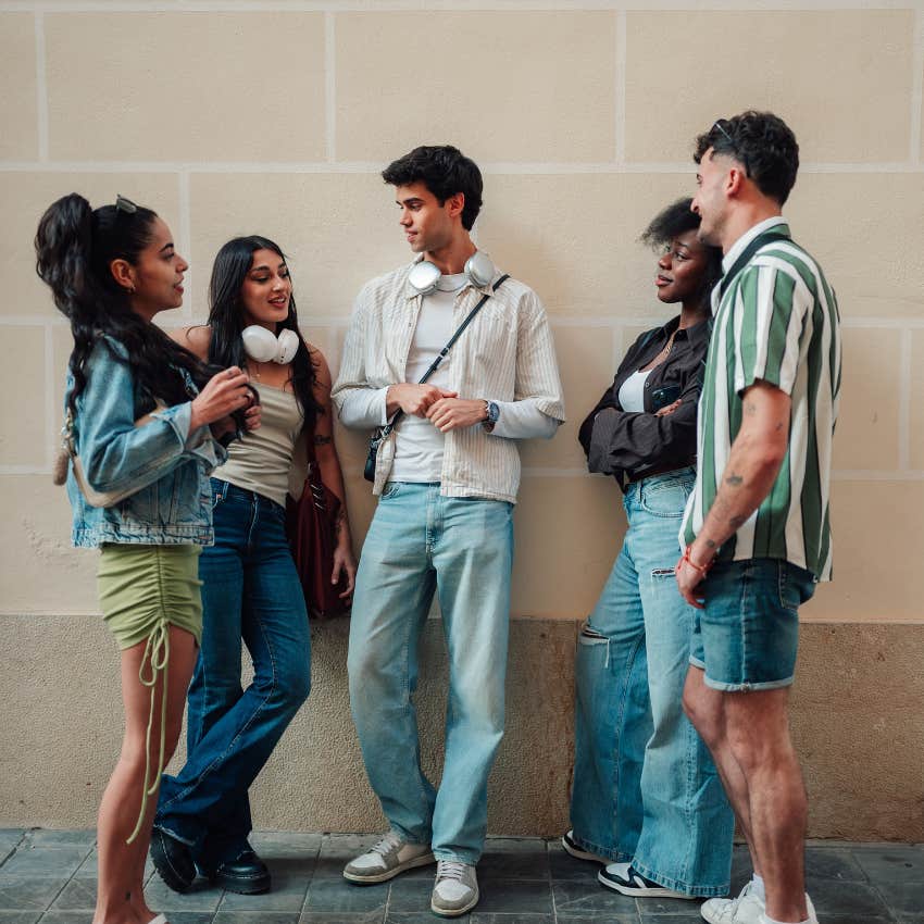 young man who makes the most of every second telling his friends let's have a good time