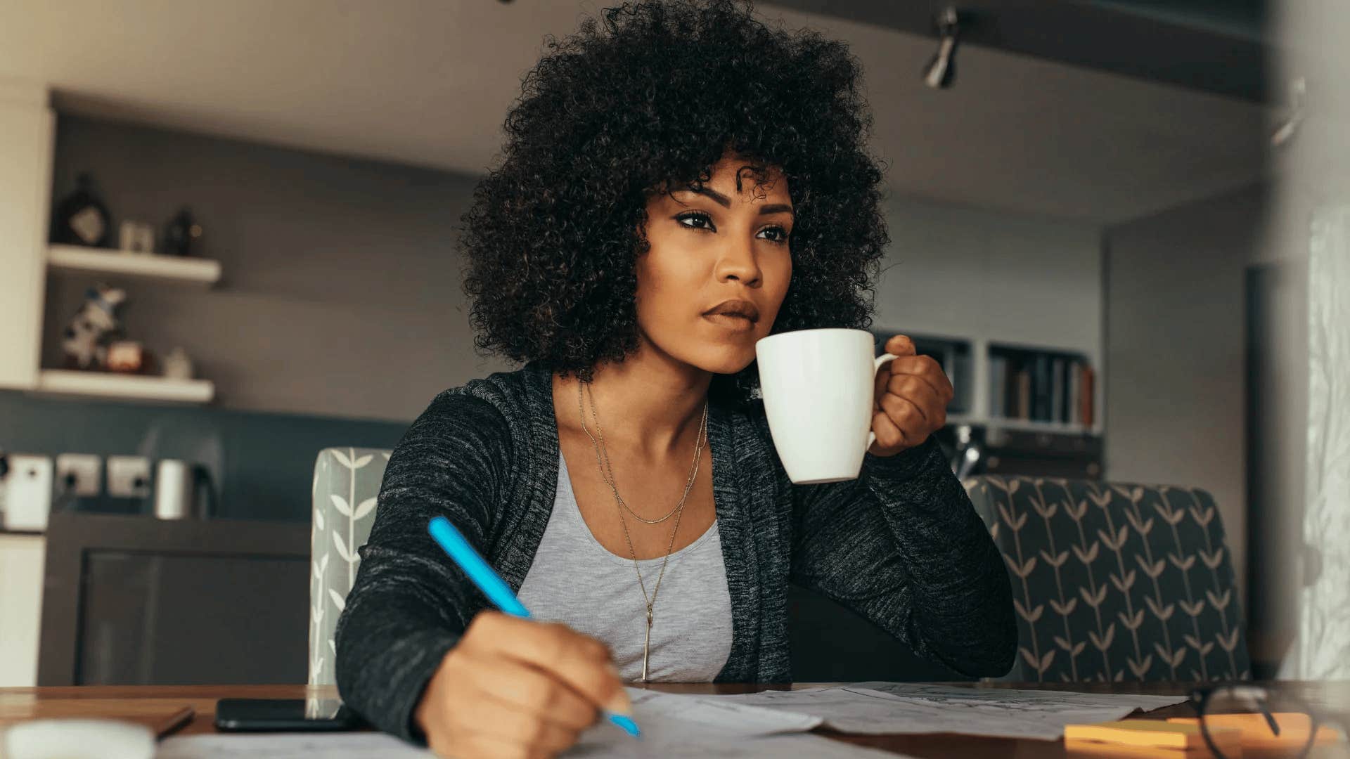 busy woman feeling in the zone at work having a fulfilling routine