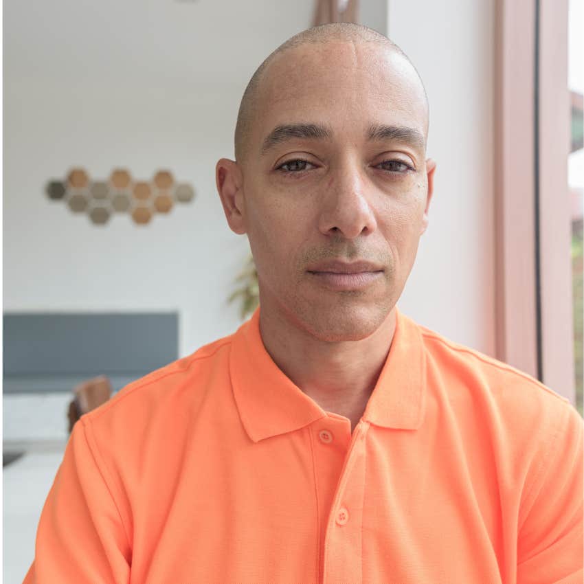 man with poor emotional well-being because he moved a lot as a kid