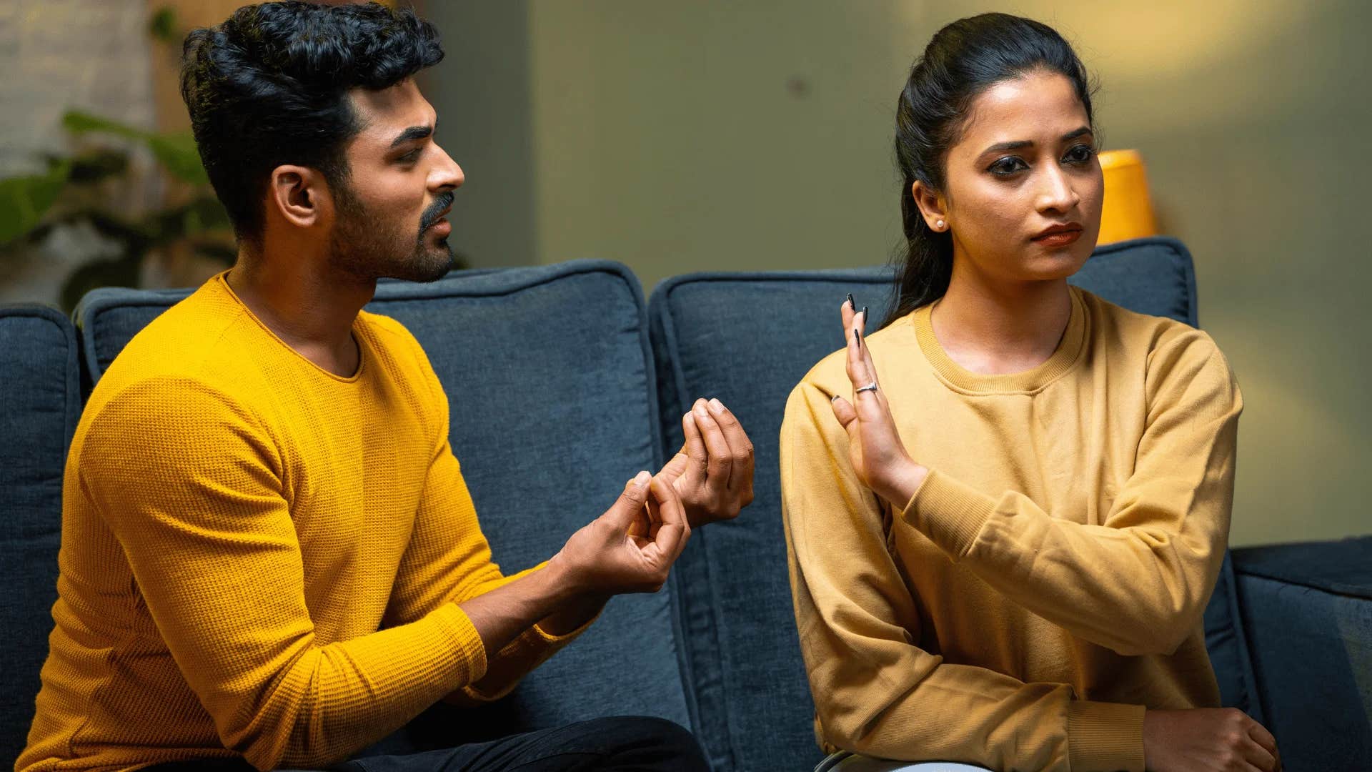 man telling woman i'll only ever do what i want and you'll just have to deal with it