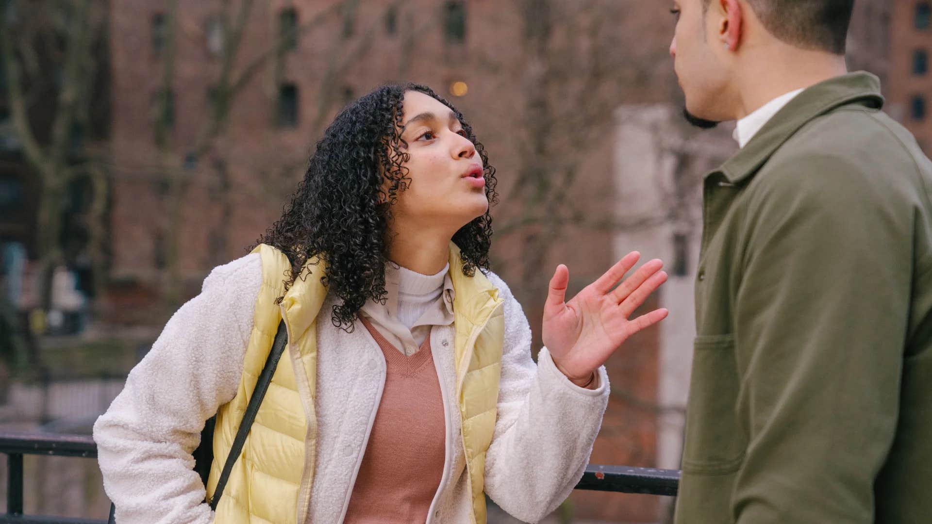 woman telling man everyone else thinks you're the problem