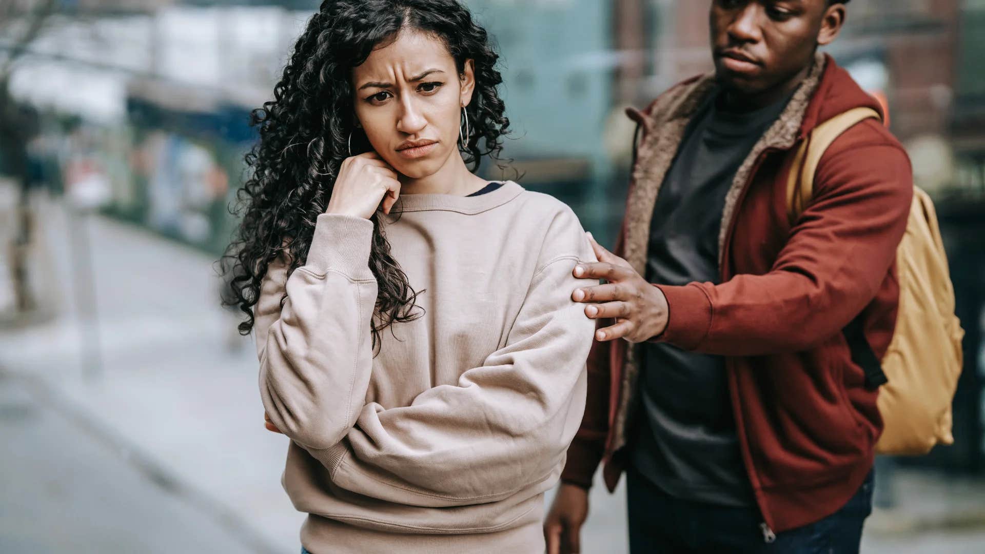 man telling woman you're overreaching