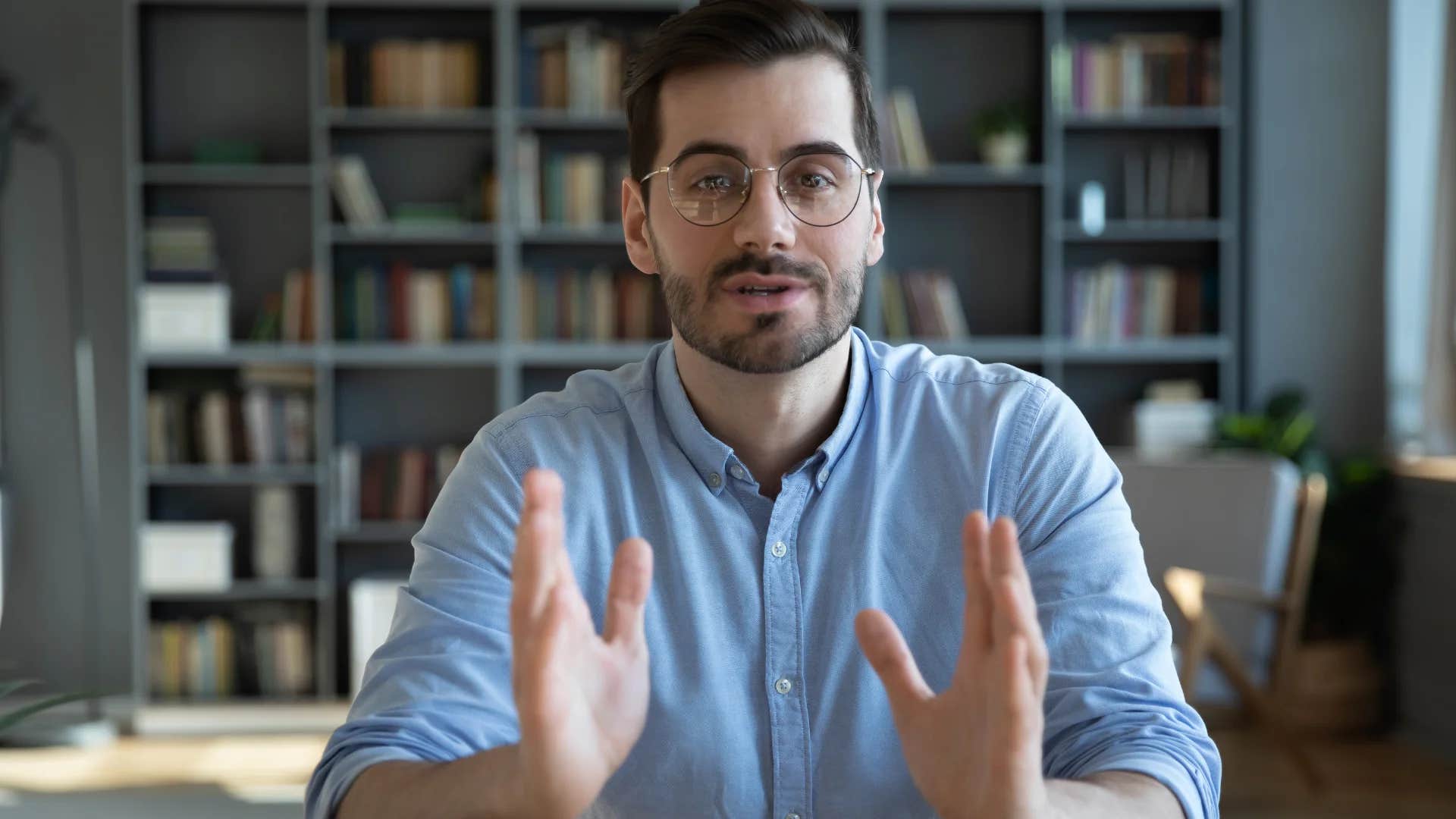 man staying calm in conversation with ex