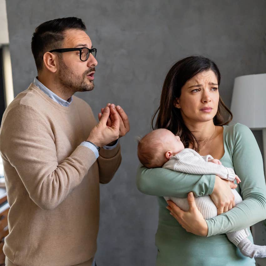 woman whose relationship isn't good anymore staying because of infant