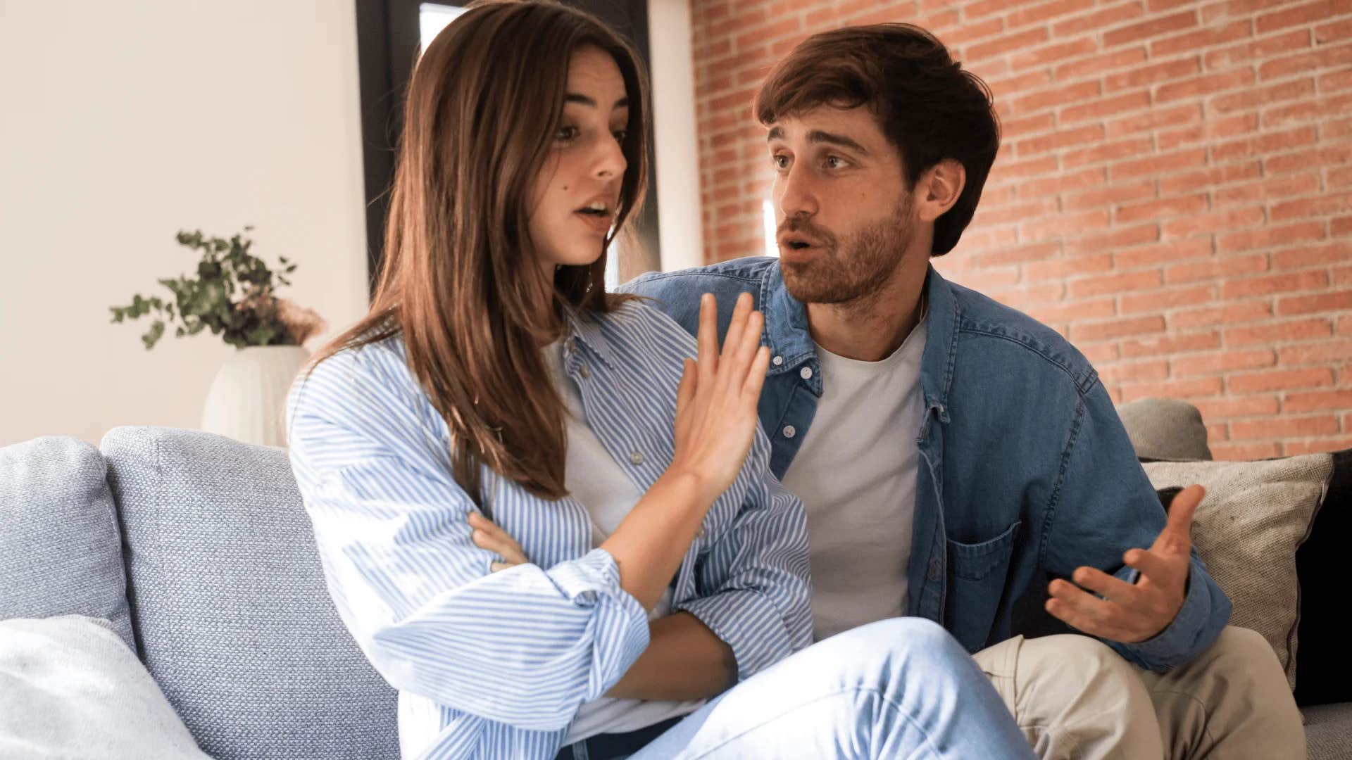 woman telling man the world doesn't revolve around you