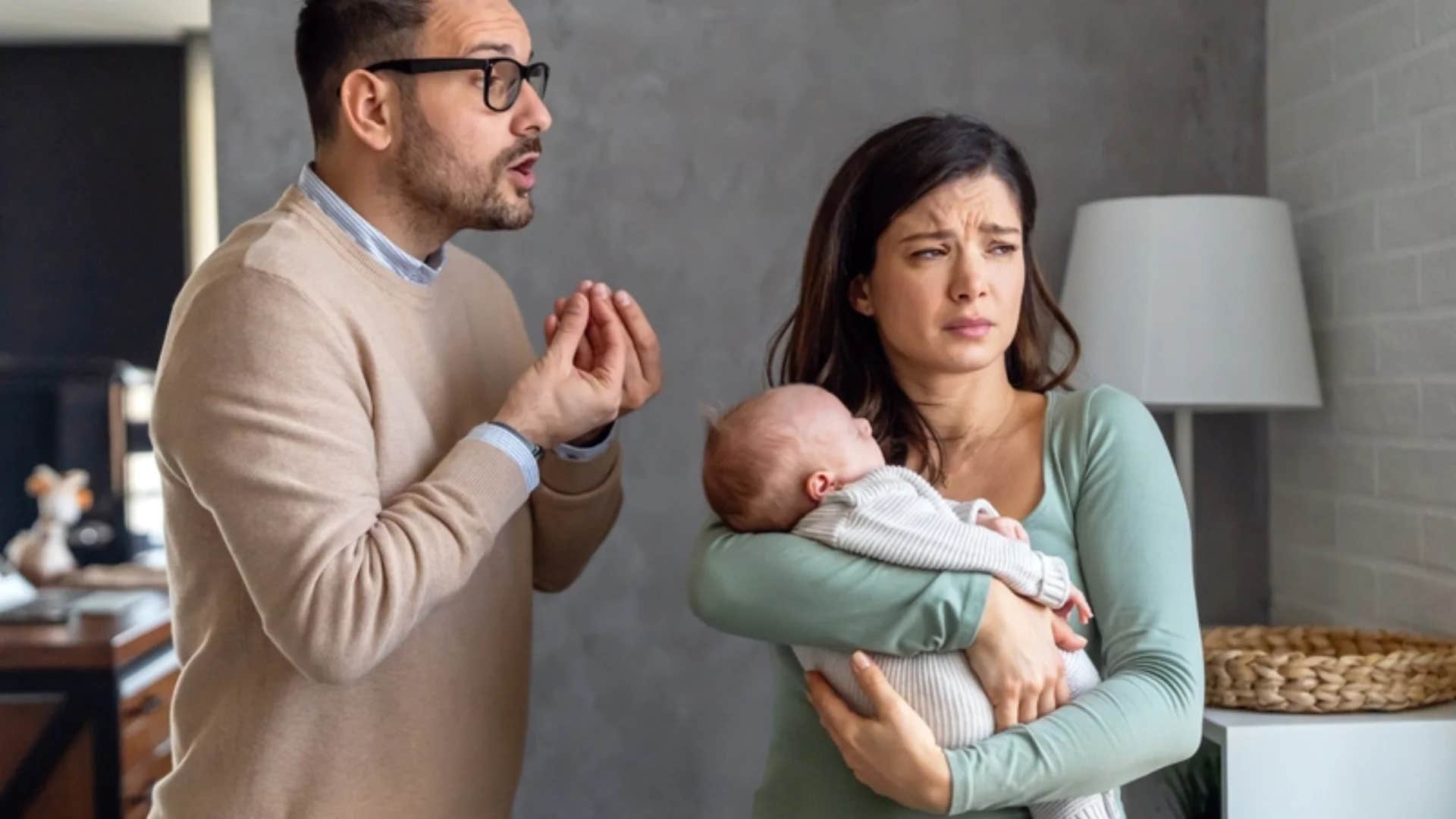man telling new mom you're lucky i even help with that