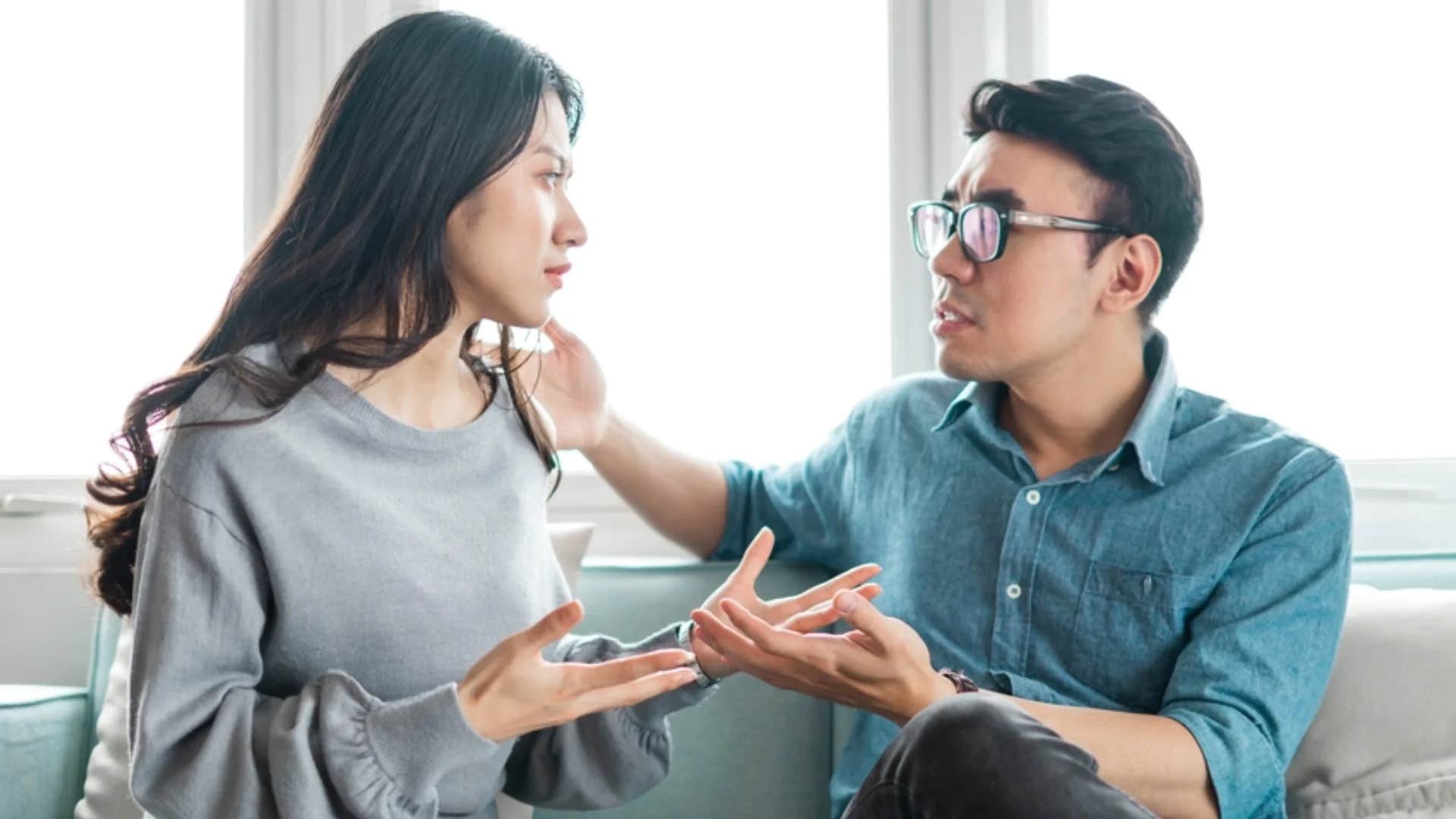 man telling partner you're overreacting