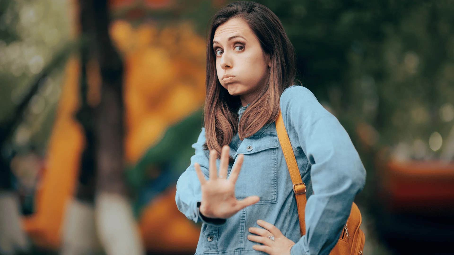 young woman saying no is a complete sentence