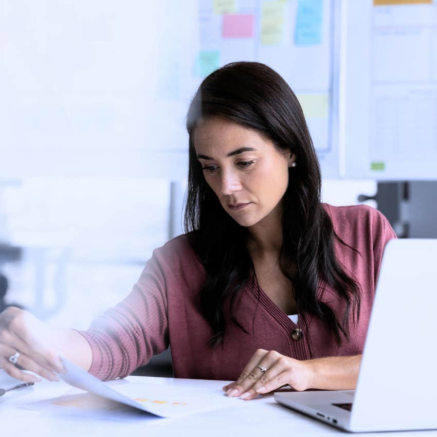 stressed gen X woman coming into work on the weekends