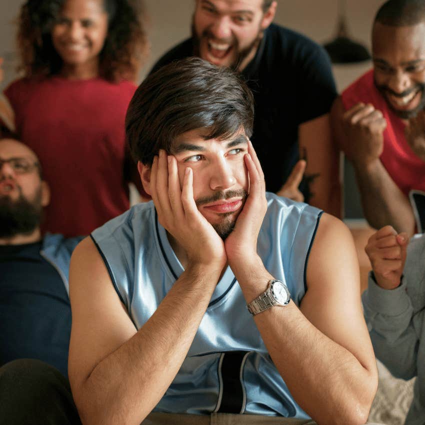 man socializing but not realizing how much he is managing it