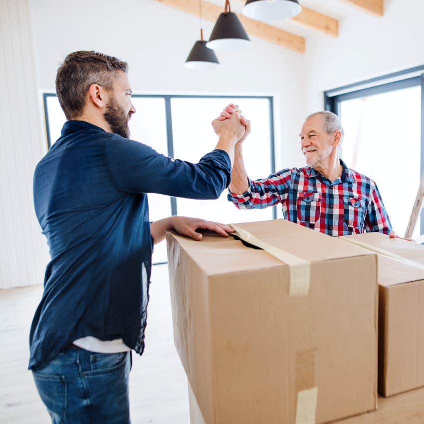 man doing a favor for a boomer