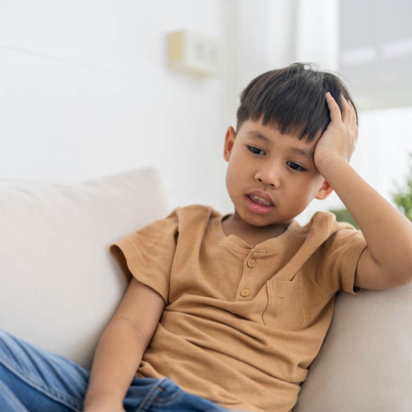 little boy upset growing up in a home without structure