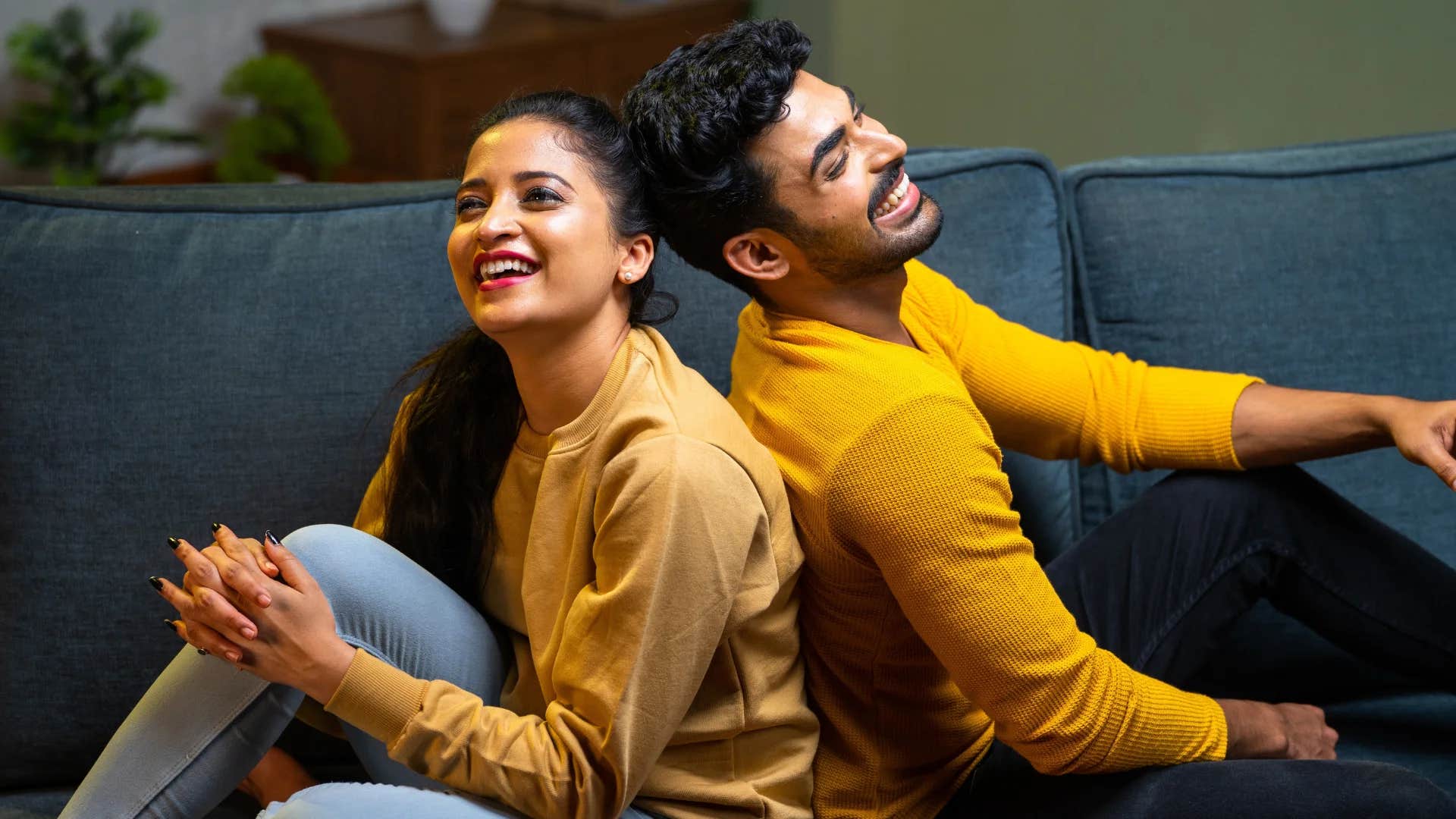 woman who isn't actually happy with man saying true love is supposed to be easy