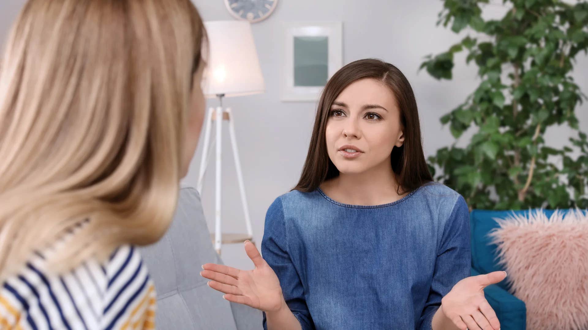 deeply selfish woman telling woman if you really cared about me you would