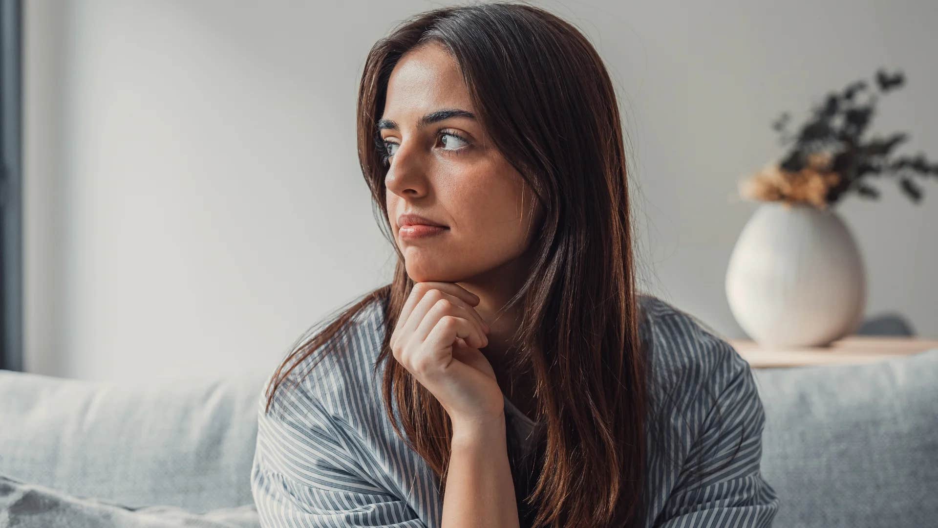 millennial woman detaching from life worries