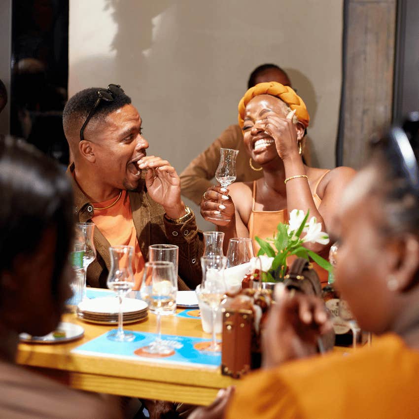 friend group date having a good time together