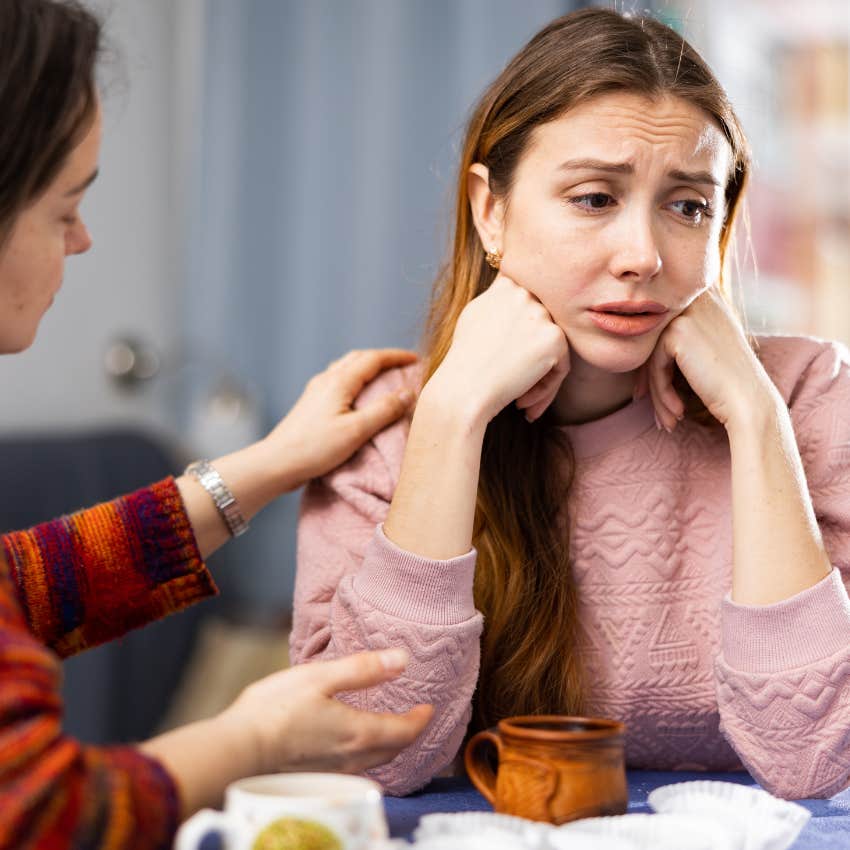 woman who needs to speak to be heard wanting validation from friend comforting her