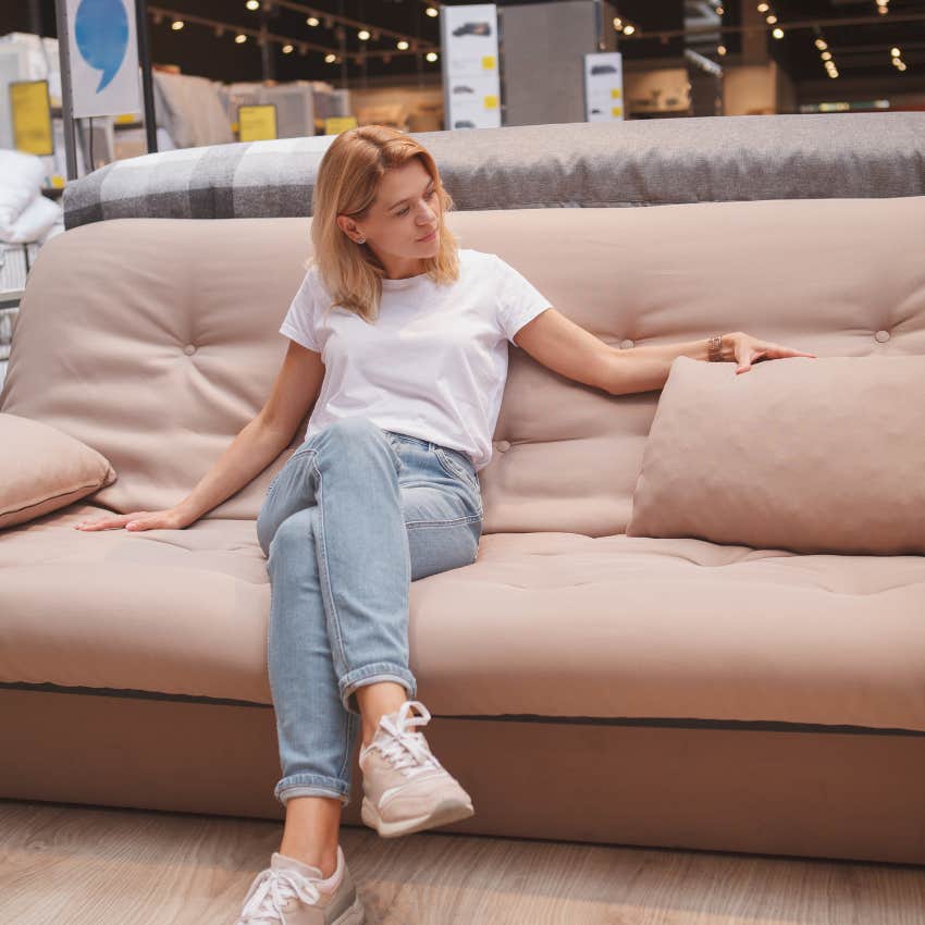 gen x woman shopping for furniture