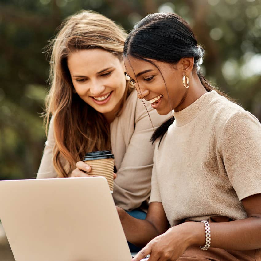 Gen Z woman doing her co-worker a favor