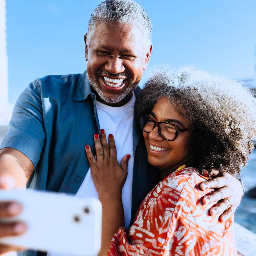 boomer couple taking a selfie together finding fulfillment