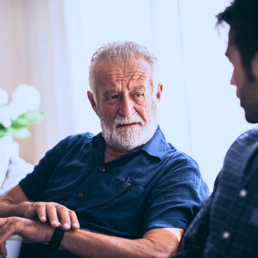 boomer parent talking to grown child he raised well