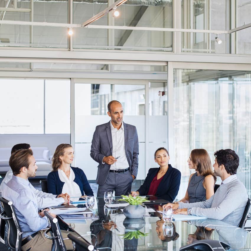 gen x man in a work meeting
