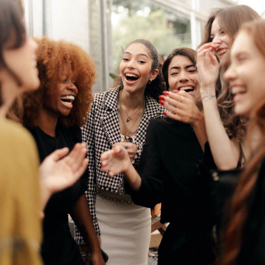 group of millennial friends with a sense of community