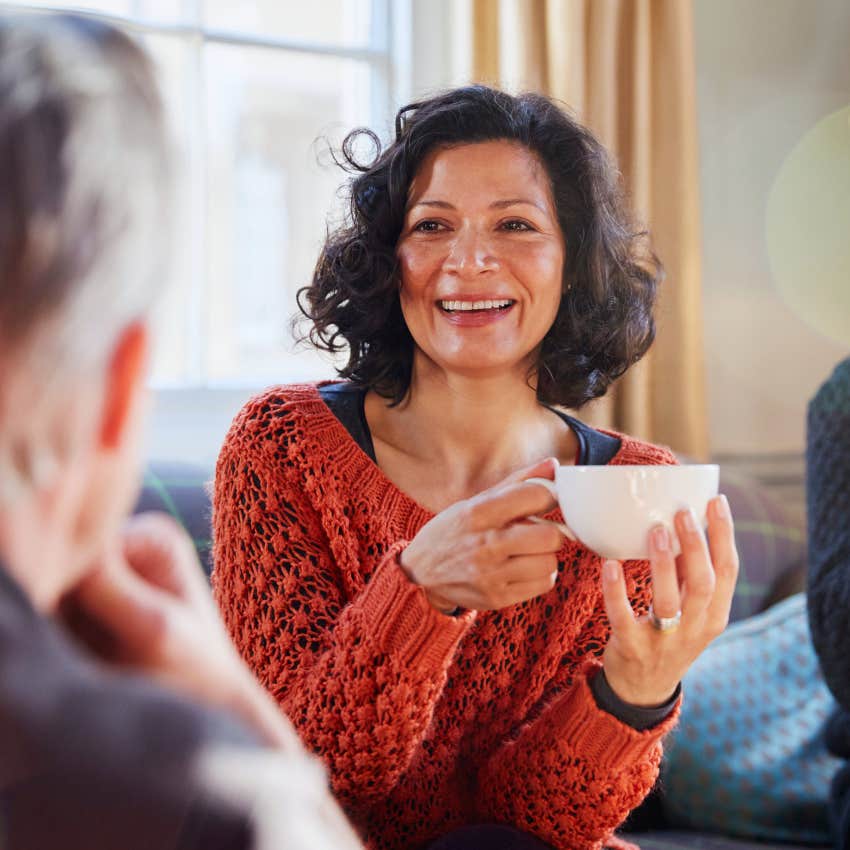 gen x woman showing good manners