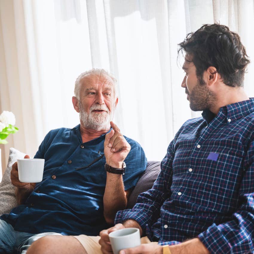 gen X man spending his day off with his dad
