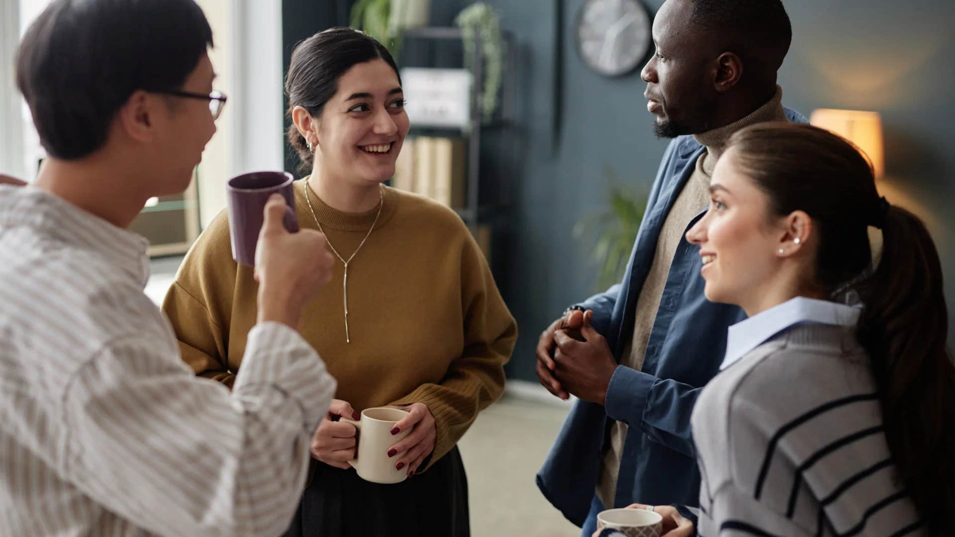 woman raised with authentically good values telling colleagues let your actions speak louder than your words