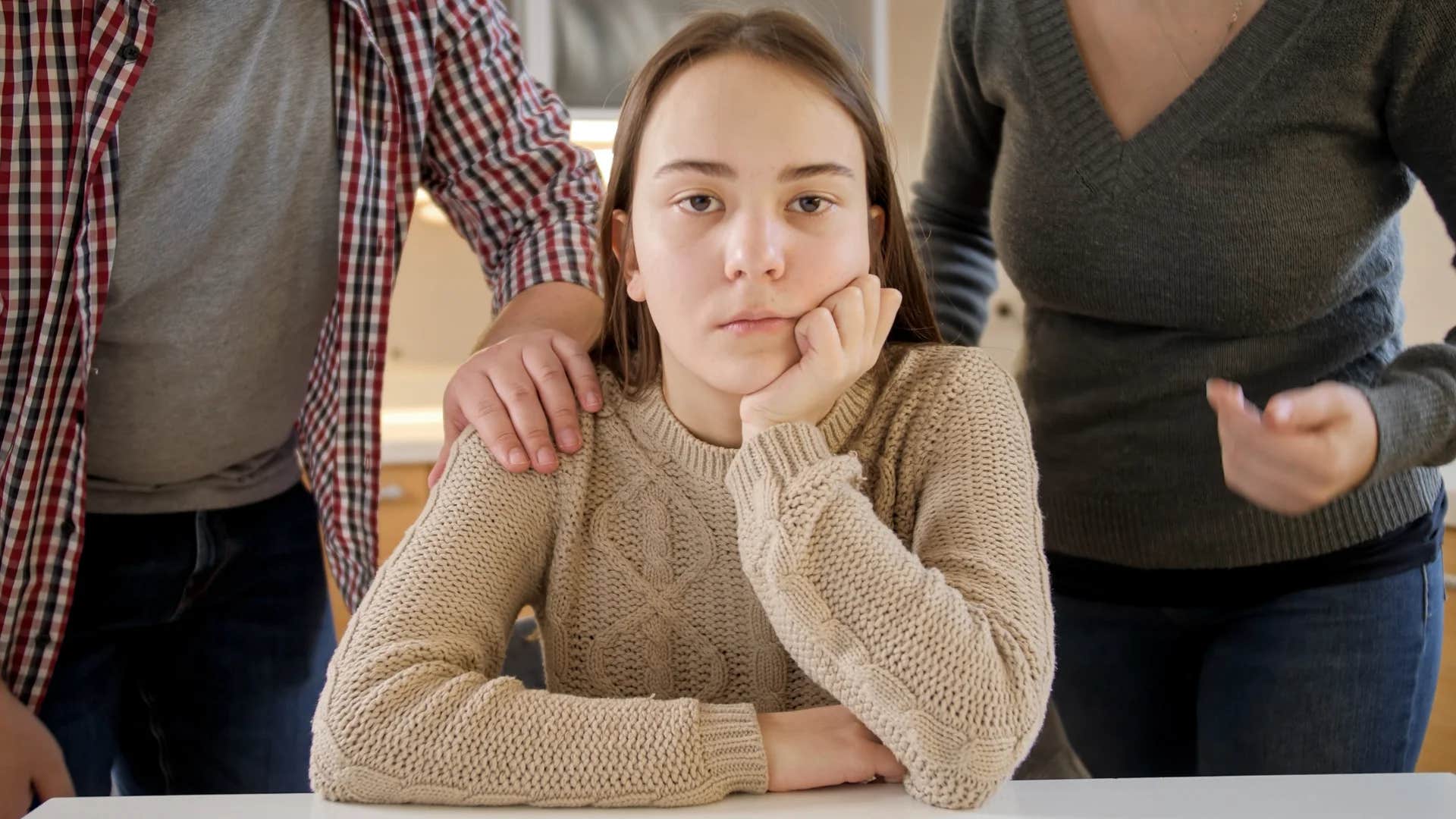 young woman expected to be perfect by parents saying it's not a big deal