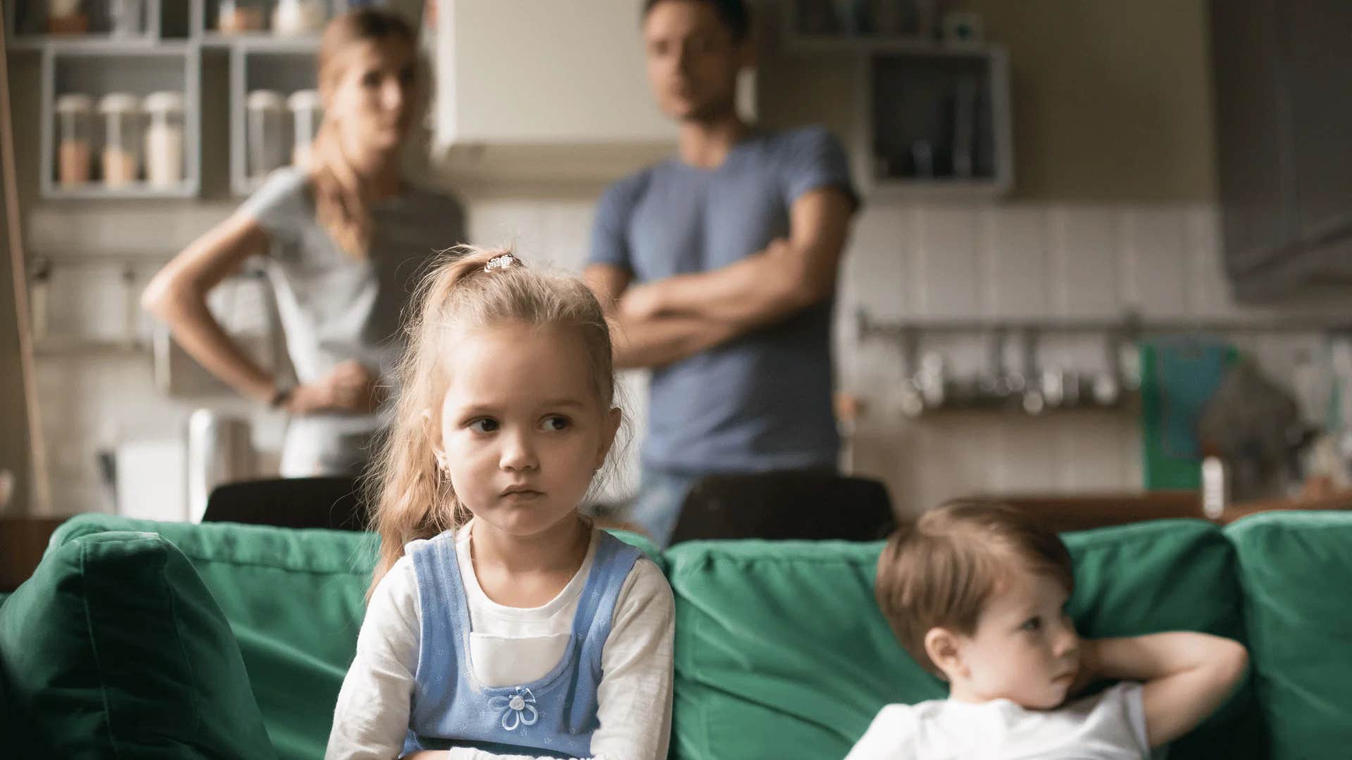 young girl feeling distant from her sibling