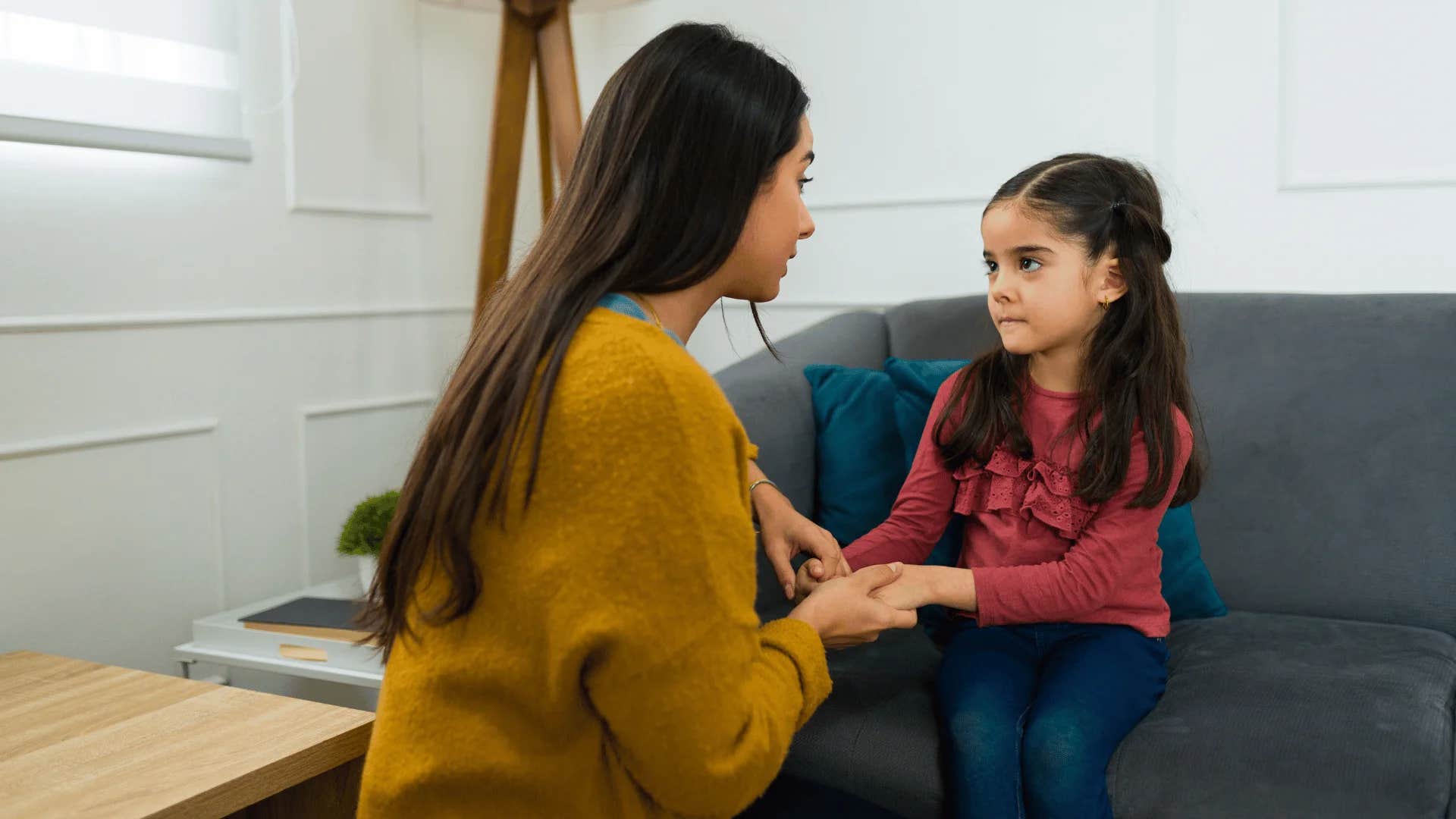 young girls emotions being dismissed by parent