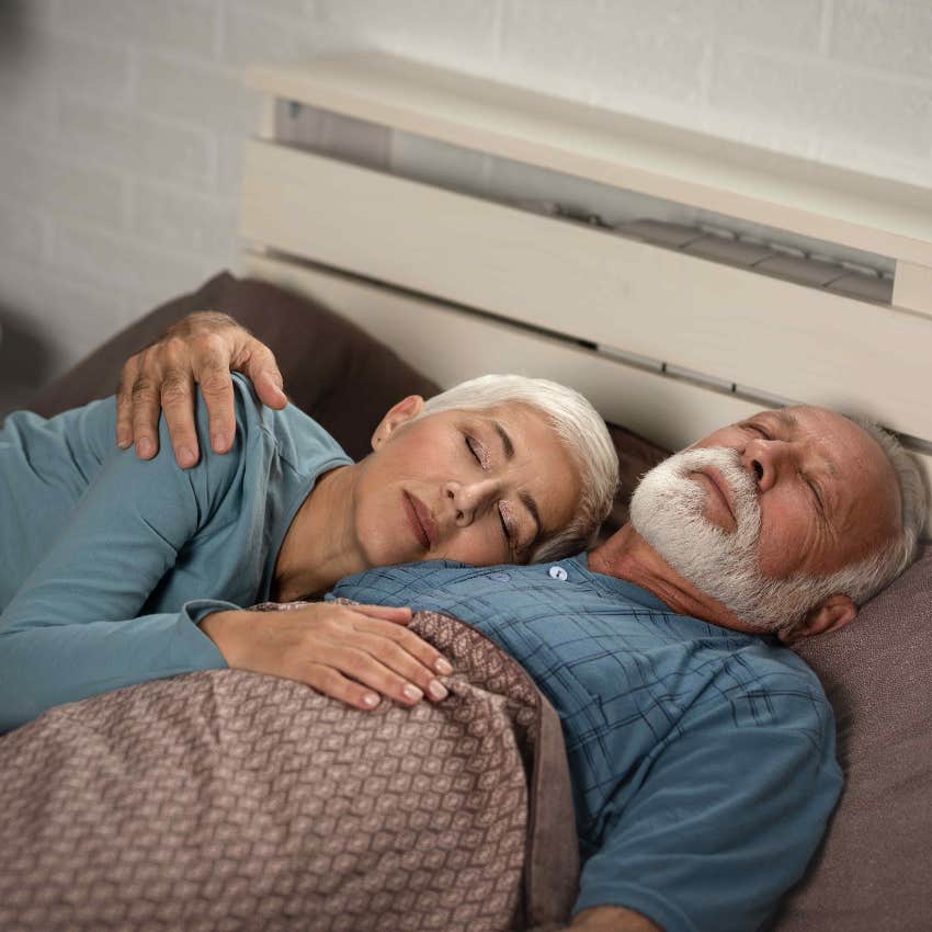 empty nest couple sleeping soundly