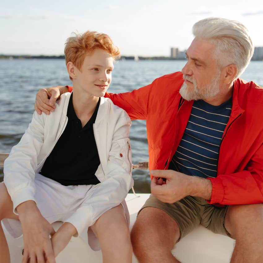 grandfather telling his grandson stories and passing down wisdom