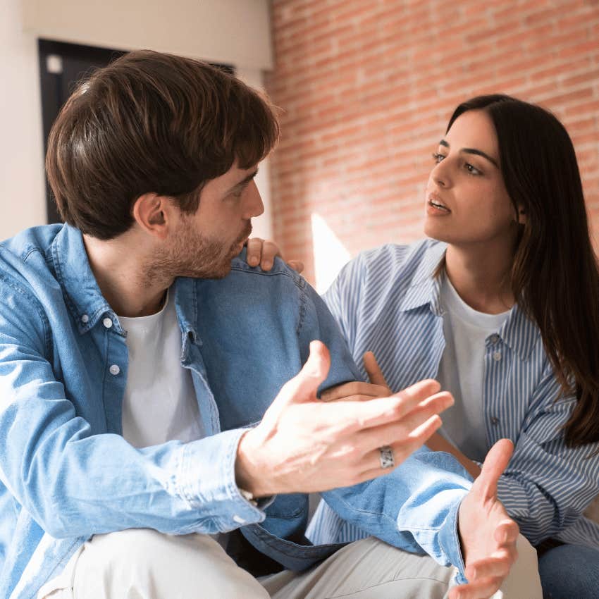 man who feels threatened by strong woman saying you're overreacting