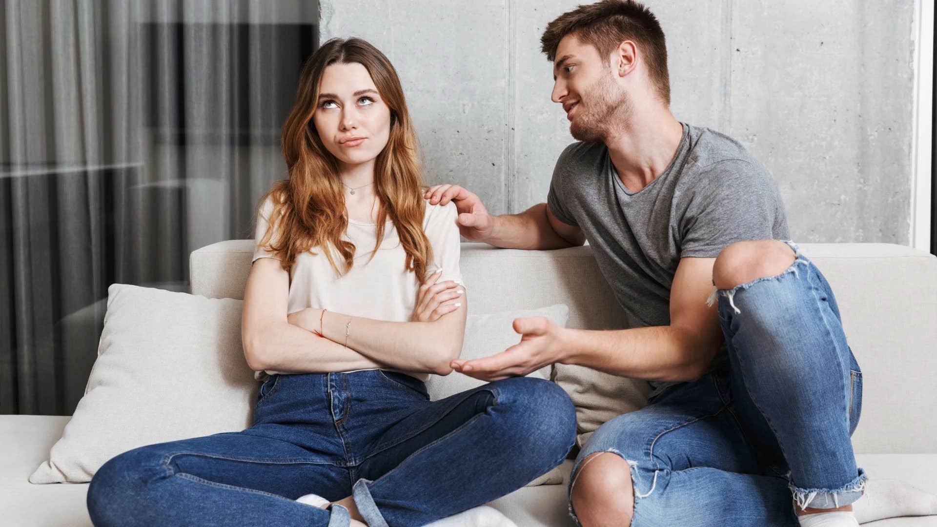 woman being told by man who doesn't respect her if he was abusive why didn't you leave
