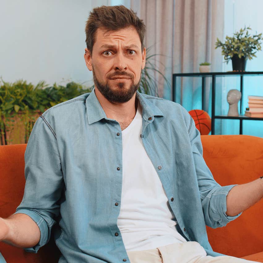 man with miserable husband syndrome being moody and irritable