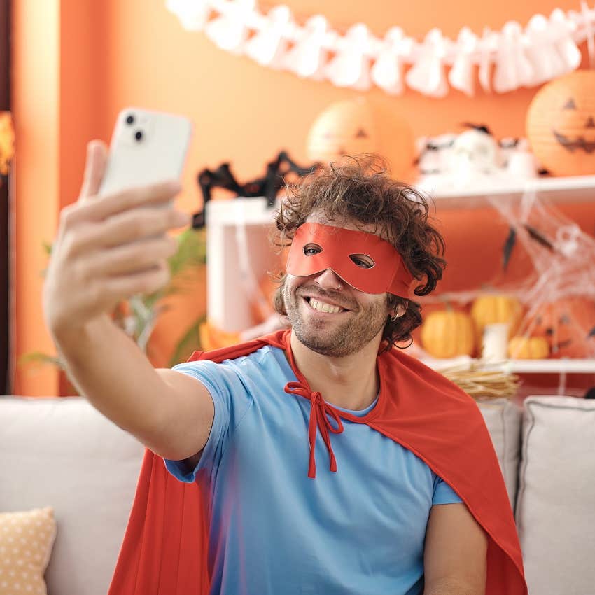 millennial man in an appropriate Halloween costume