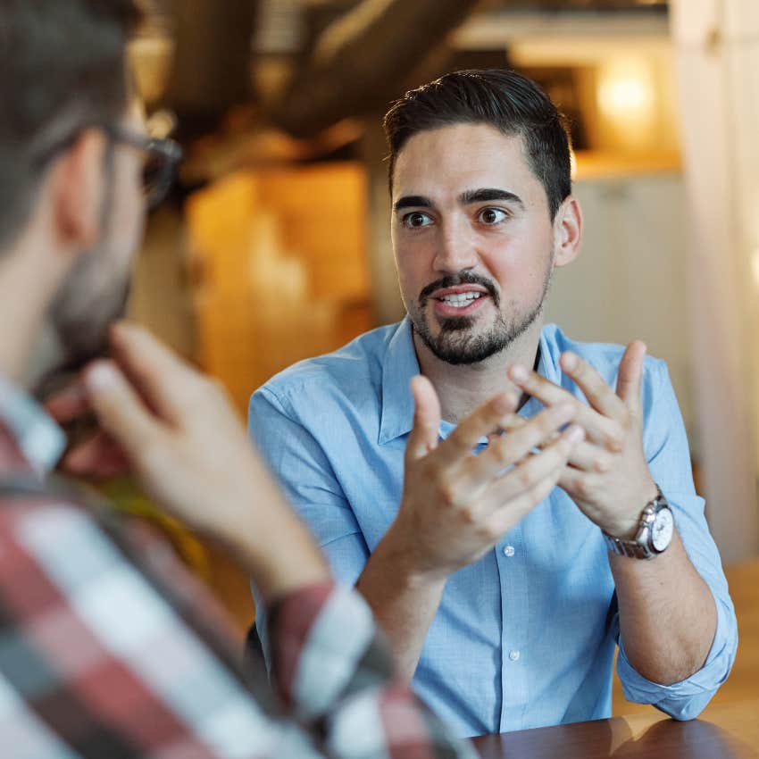 kind man telling someone he's not available