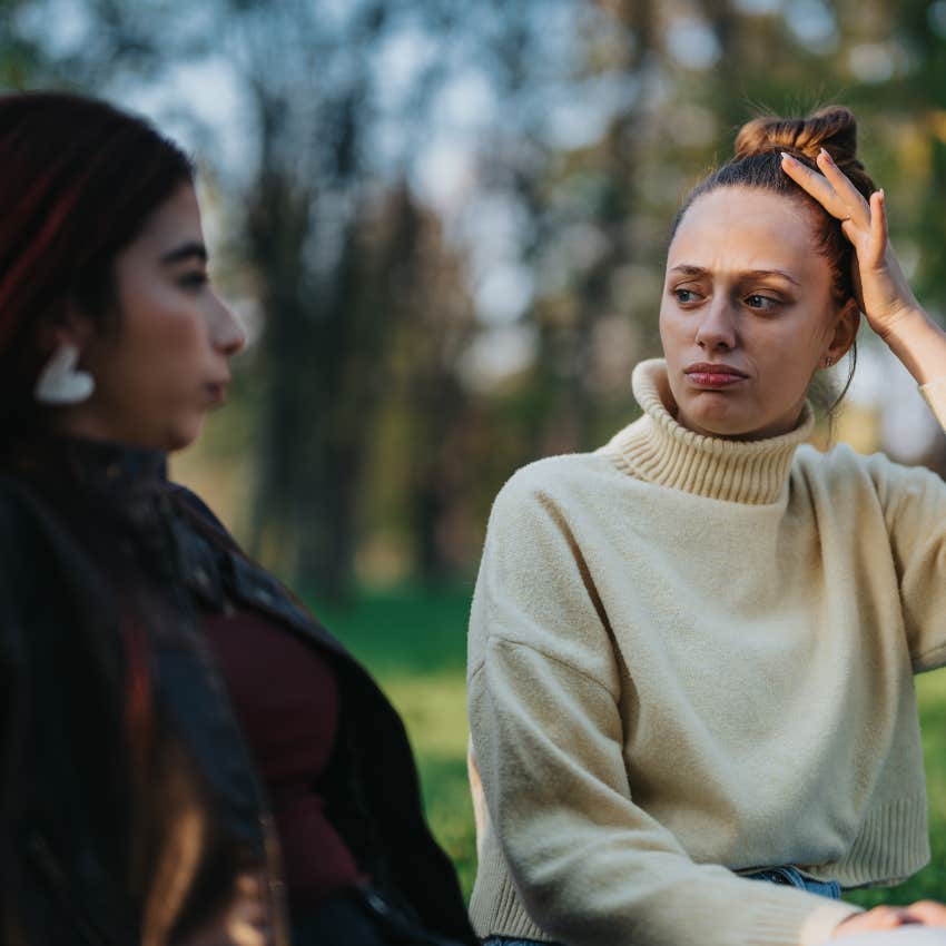 woman with strong boundaries saying she's not available