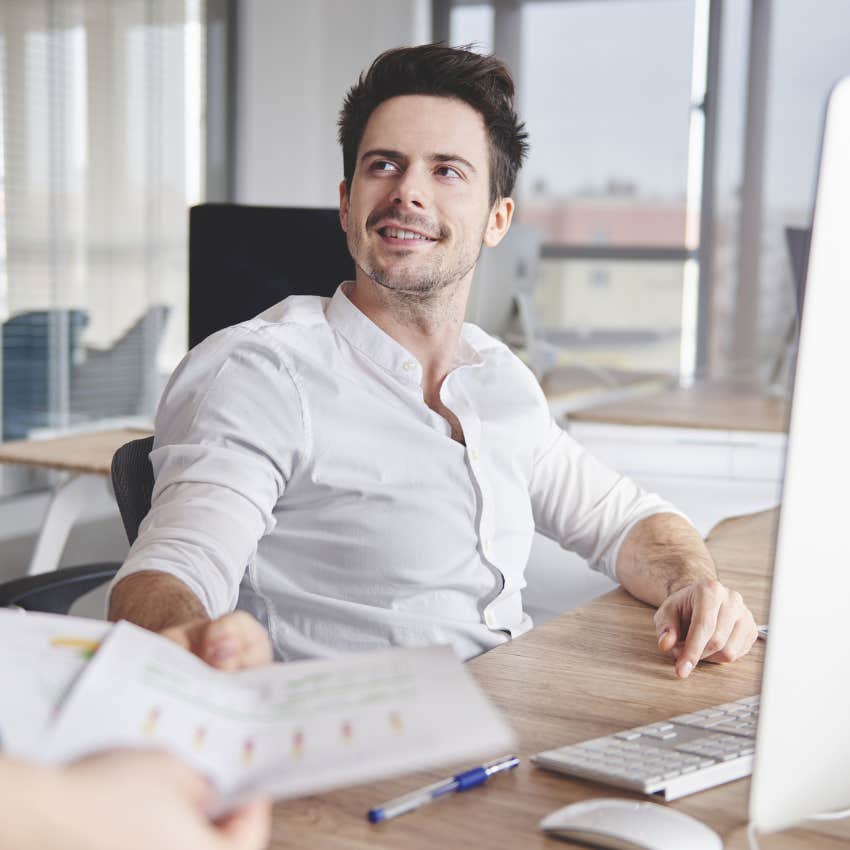 incompetent man with high self esteem thinking his next work project is so easy