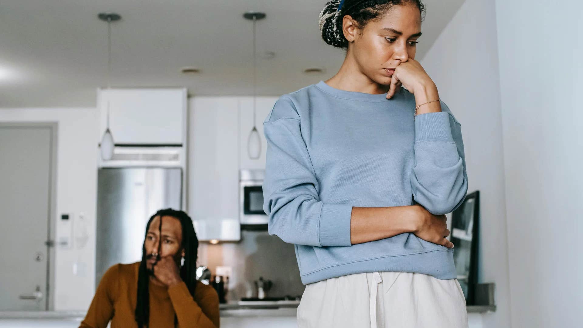 woman settling in her relationship saying we've just grown apart