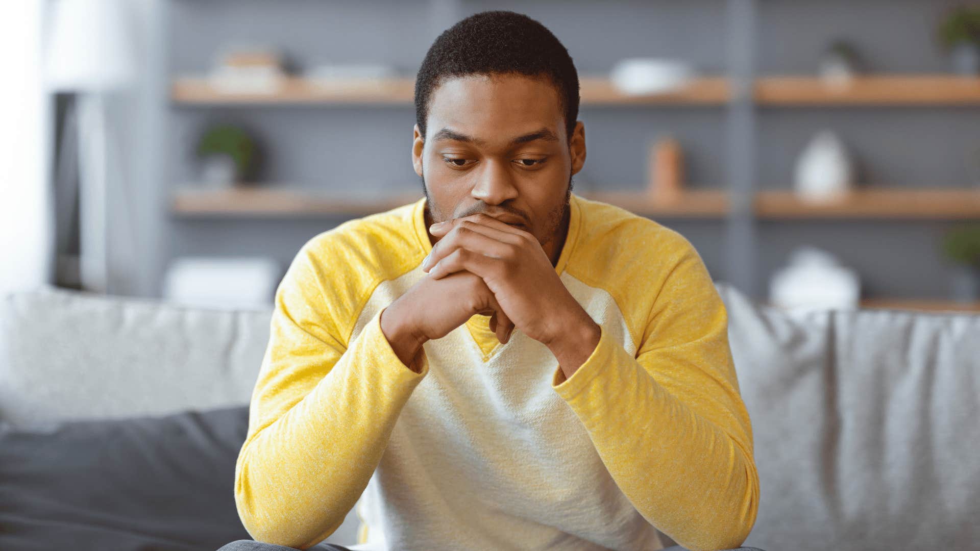 troubled man refusing to let go of resentment