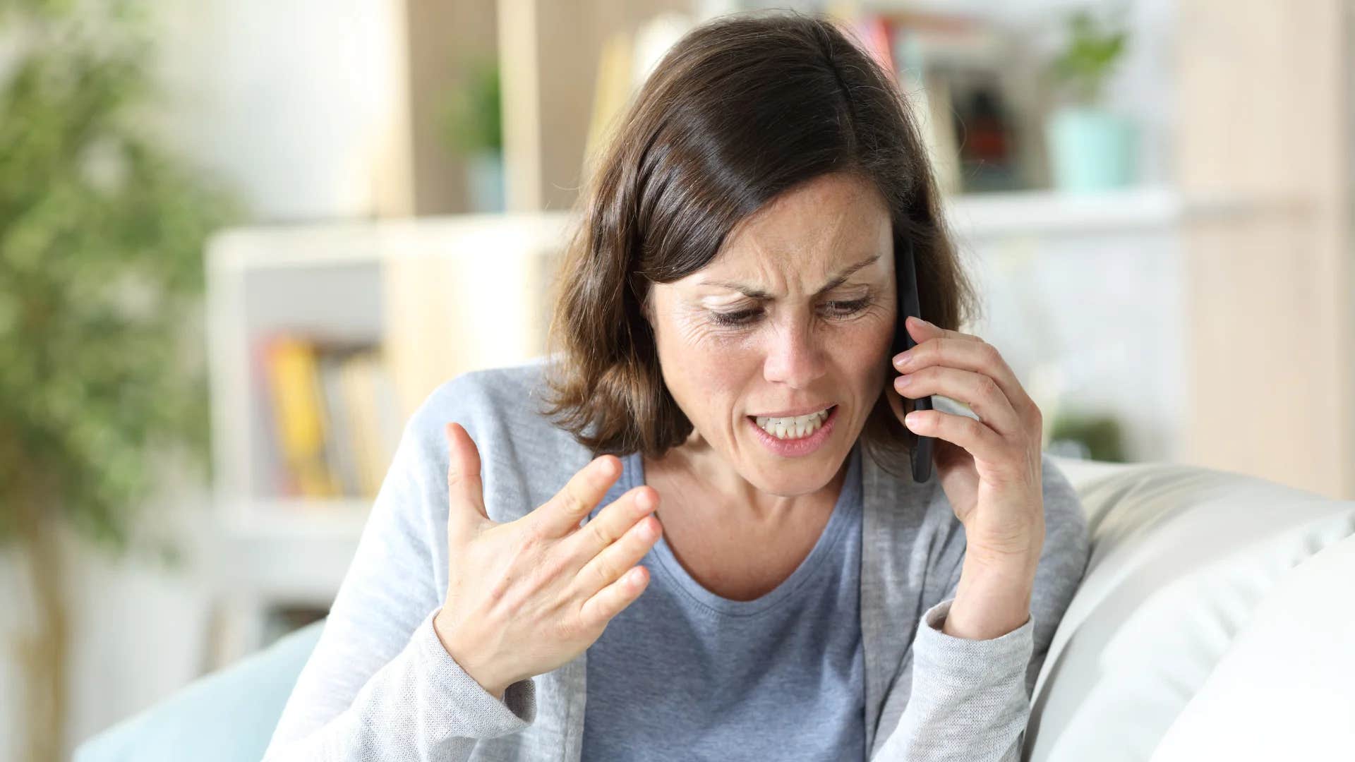woman not falling for mind games on phone saying let me think about it and get back to you
