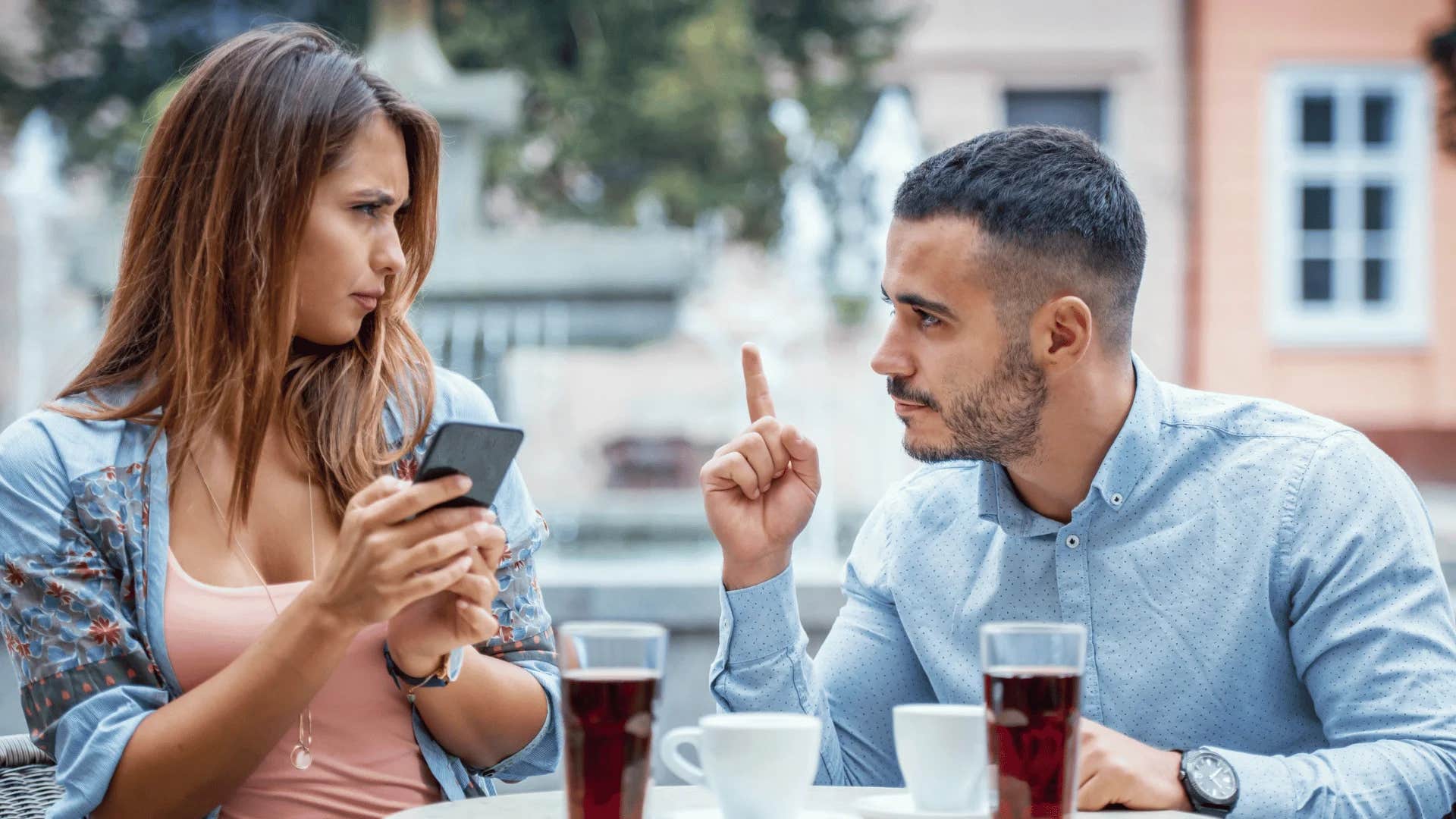 man who doesn't respect woman interrupting her