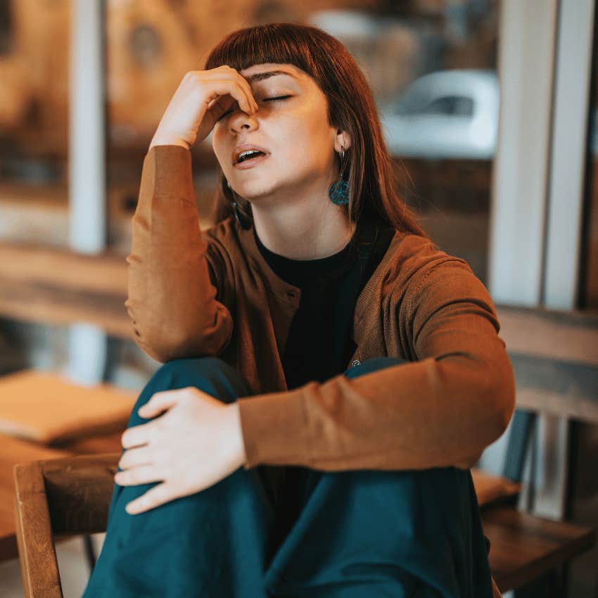 woman with high negativity telling herself they're probably judging me