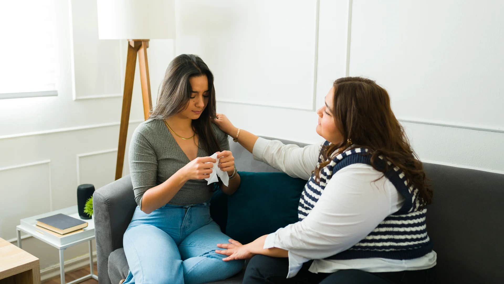 woman who knows better than to give unsolicited advice telling her friend do you want suggestions or not