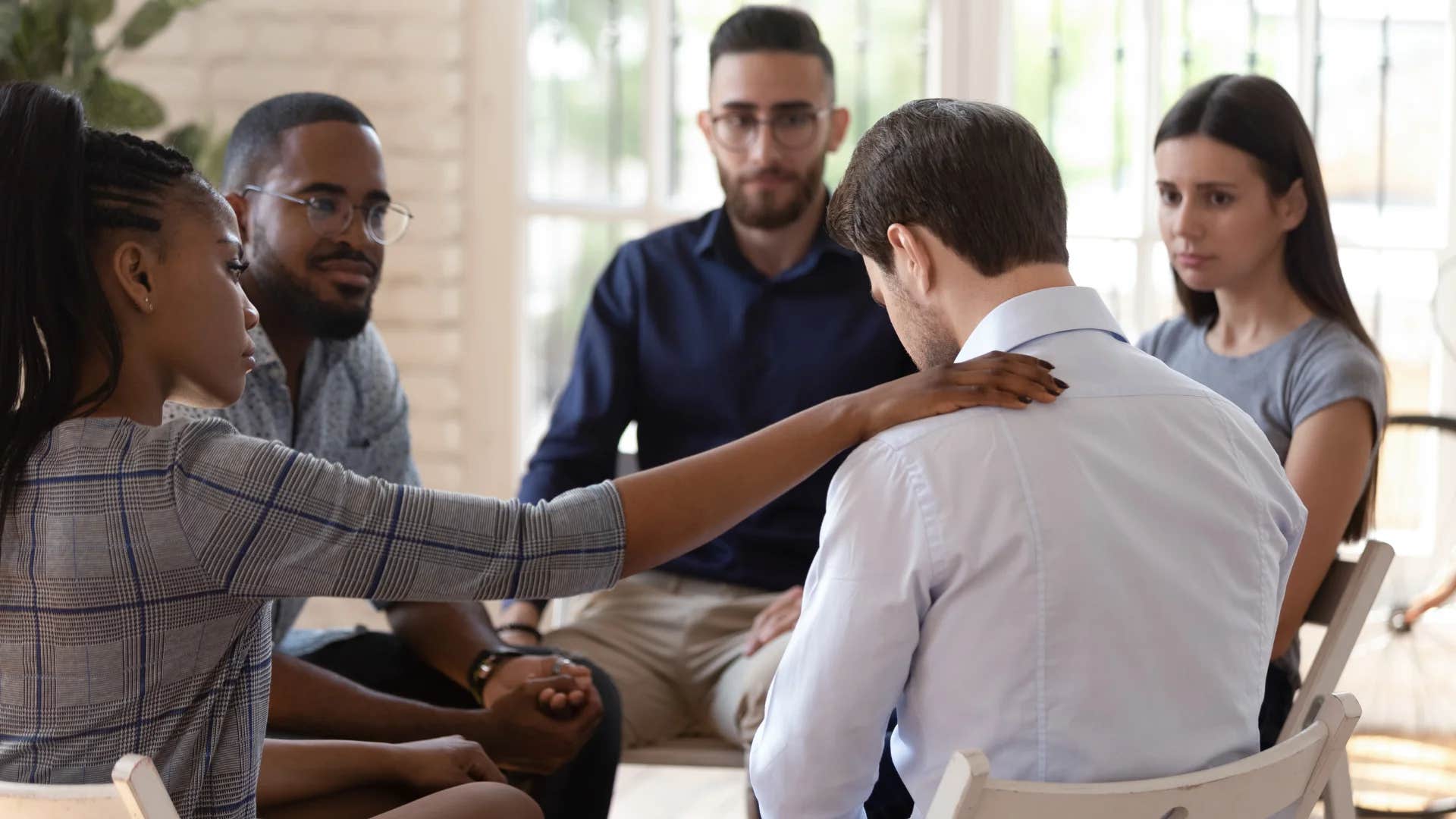 woman who knows better than to give unsolicited advice telling her friend i'm here for you how can i best help you